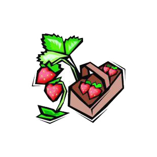 Strawberry basket listed in agriculture decals.