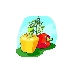 Sweet pepper listed in agriculture decals.