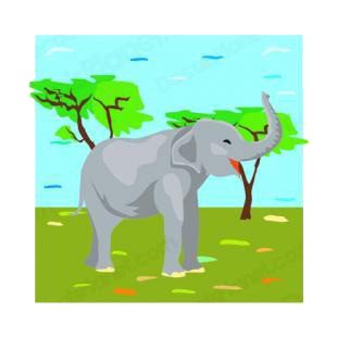Elephant roaring listed in african decals.