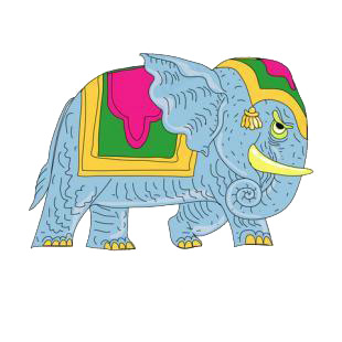 Elephant wearing costume listed in african decals.