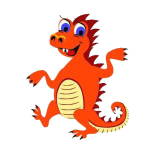 Happy orange dragon listed in dragons decals.