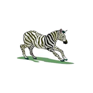 Zebra running listed in african decals.