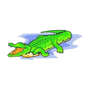 Crocodile with mouth open listed in amphibians decals.