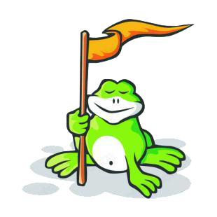 Frog with flag listed in amphibians decals.
