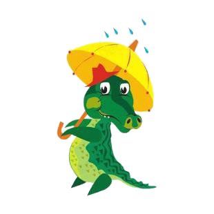 Alligator with umbrella listed in amphibians decals.