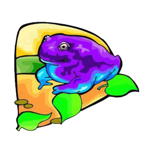 Purple frog listed in amphibians decals.
