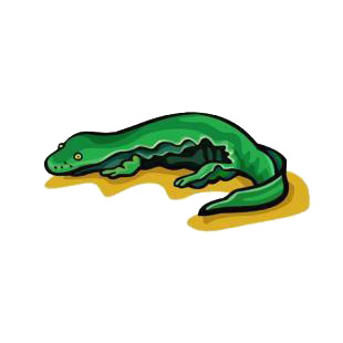 Green lizard listed in amphibians decals.