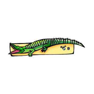 Alligator with mouth open listed in reptiles decals.