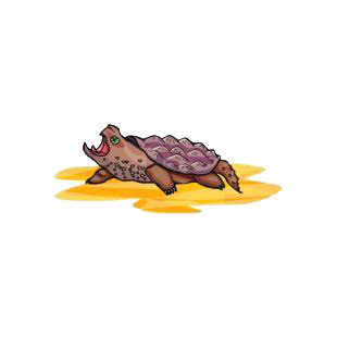 Turtle with mouth open listed in amphibians decals.