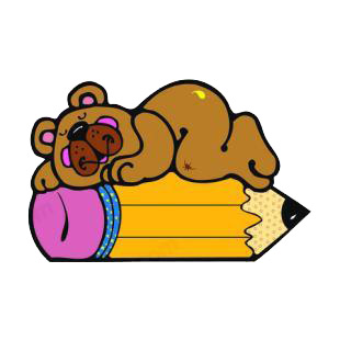 Bear sleeping on pencil listed in bears decals.