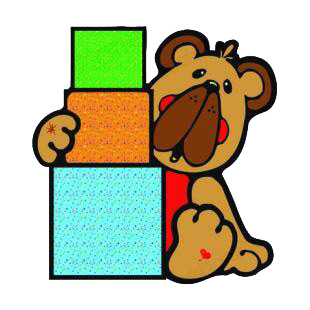 Bear with boxes listed in bears decals.