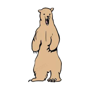 Grizzily bear standing up listed in bears decals.