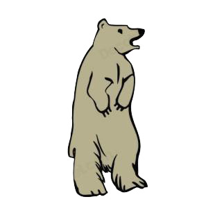Brown bear standing up listed in bears decals.