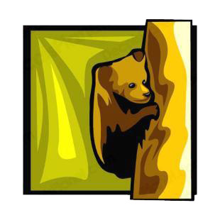 Brown bear on a tree listed in bears decals.