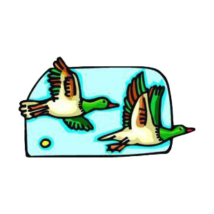 Ducks flying listed in birds decals.