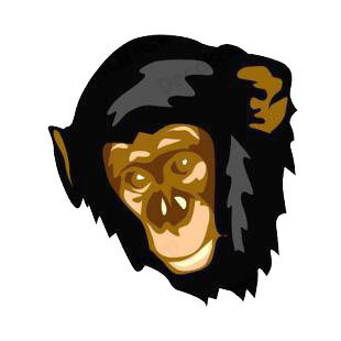 Chimpanzee face listed in monkeys decals.
