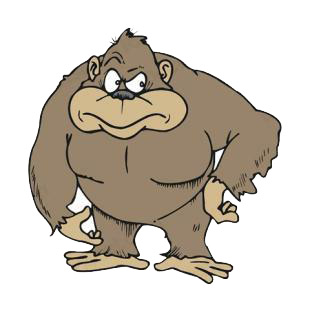 Angry gorilla listed in monkeys decals.
