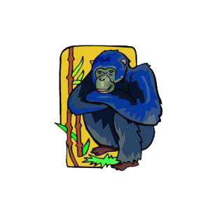 Gorilla crouching listed in monkeys decals.
