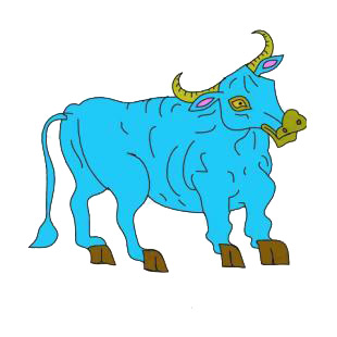 Blue bull listed in farm decals.