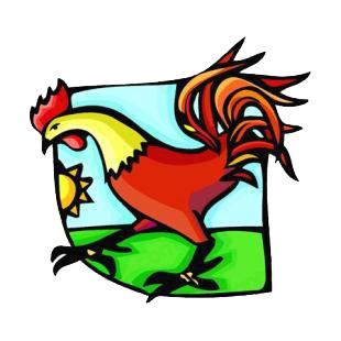 Rooster listed in farm decals.