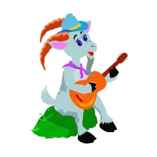 Mountain sheep playing guitar listed in farm decals.