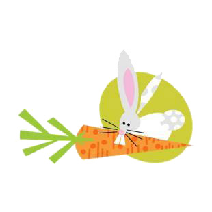 Rabbit eating carrot listed in farm decals.