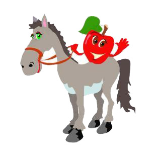 Red apple horse rising listed in horse decals.