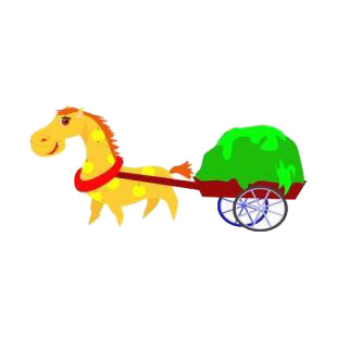 Horse pulling haystack chariot listed in horse decals.