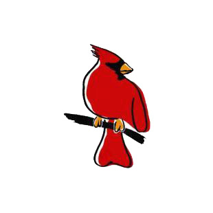 Cardinal on a twig listed in birds decals.