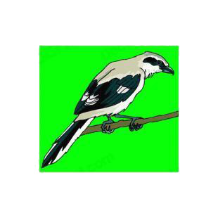 Grey bird on a twig listed in birds decals.