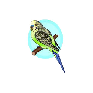 Lovebird on a twig listed in birds decals.