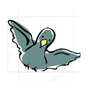 Pigeon flying listed in birds decals.
