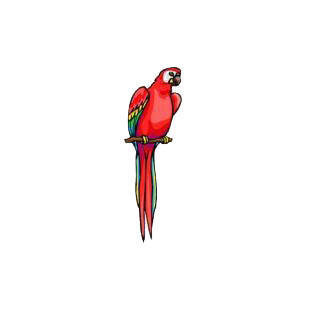 Red parrot perched listed in birds decals.