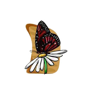 Butterfly on a flower listed in butterflies decals.