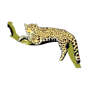 Jaguar laying down on a branch listed in cats decals.