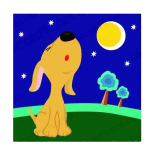 Puppy calling at night listed in dogs decals.