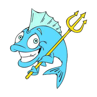 Fish with trident listed in fish decals.