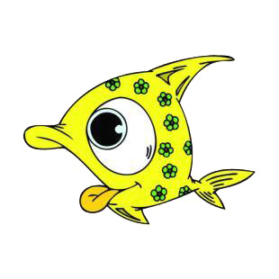Yellow angelfish listed in fish decals.
