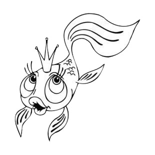 Goldfish with crown listed in fish decals.