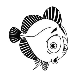 Surprised angelfish listed in fish decals.