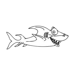 Shark with scary face listed in fish decals.
