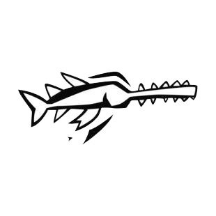Sawfish listed in fish decals.