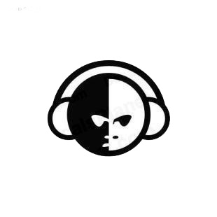 Black and white face music listed in music and bands decals.