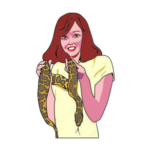 Lady holding snake listed in snakes decals.