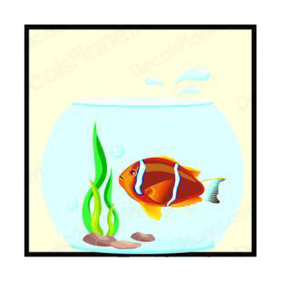 Clownfish in a bowl listed in fish decals.
