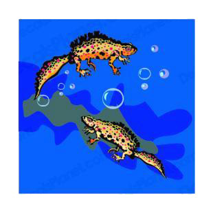 Aquatic reptiles listed in fish decals.