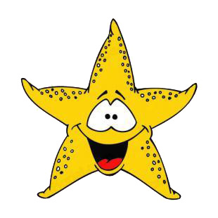 Happy starfish listed in fish decals.