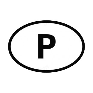 Letter P sign listed in other signs decals.