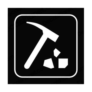 Rock climbing hammer sign listed in other signs decals.