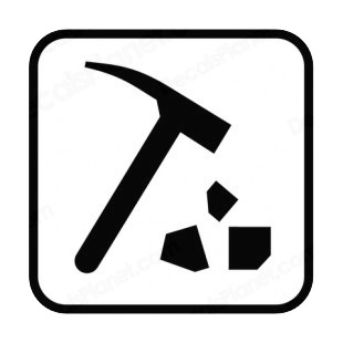 Rock climbing hammer sign  listed in other signs decals.